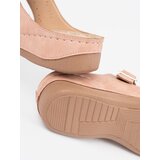SEASTAR Pink low wedge sandals with buckles | ePonuda.com