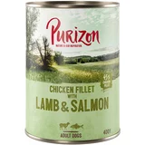 Purizon 10 + 2 gratis! mokra pasja hrana 12 x 400 g / 800 g - Adult: Jagnjetina z lososom s krompirjem in hruško (12 x 400 g)