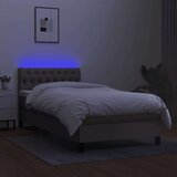 Krevet box spring s madracem LED smeđesivi 90x200 cm tkanina | shoptok.hr