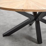 Zandiara ovalna jedilna miza orbit, barva akacije, črna, 180x100 | Shoptok.si