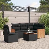 vidaXL 6-dijelni set vrtnih sofa s jastucima crni od poliratana | shoptok.hr