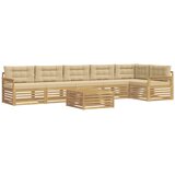 vidaXL Zunanja garnitura za sedenje z blazino 7 pcs Bela in bež, (5000271875) | Shoptok.si