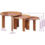  Mize za kavo z gnezdenjem 3 pcs Rjava Masiven les akacije, (5000120469) | Shoptok.si