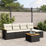 vidaXL 6-dijelni set vrtnih sofa s jastucima crni od poliratana | shoptok.hr
