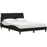  Krevet s madracem crni 140 x 190 cm od tkanine | shoptok.hr