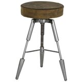 Tabure Home ESPRIT Smeđa Srebrna Koža Metal 39 x 39 x 57 cm | shoptok.hr