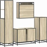  4-dijelni set kupaonskog namještaja boja hrasta sonome drveni | shoptok.hr