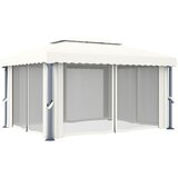  Sjenica sa zastorom 4 x 3 m krem bijela aluminijska | shoptok.hr