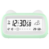 INF Polnilna mačja budilka z nočno lučjo, prikazom temperature in dremežem Green, (5000290728) Cene