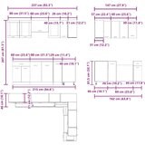  11-dijelni set kuhinjskih ormarića "Lyon" Staro drvo Inženirsko drvo | shoptok.hr
