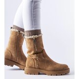 Gemre Beige insulated ankle boots with zipper Sunnyslope | Shoptok.si