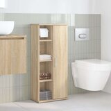 vidaXL Kopalniška omarica z držalom za zvitke sonoma hrast 39x22x90 cm | Shoptok.si