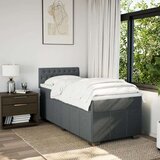 vidaXL Box spring postelja z vzmetnico temno siva 100x200 cm blago | Shoptok.si