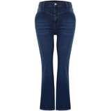 Trendyol Curve Blue High Waist Comfort Stitch Detail Spanish Leg Flare Fit Jeans | Eponuda.ba