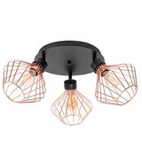 Toolight trostruka metalna stropna svjetiljka loft crna ruža APP536-3C | shoptok.hr