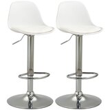 Nesta Barski stoli 2 kosa, vrtljivi in nastavljivi po vi&amp;scaron;ini, belo umetno usnje in jeklo, 40x42x82-104 cm, nosilnost 120 kg, (5000493697) Slike