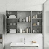  Kupaonski ormar s ogledalom Betonski sivi 100 x 14,5 x 70 cm | shoptok.hr