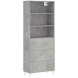  Visoka komoda siva betona 69,5x34x180 cm od konstruiranog drva | shoptok.hr
