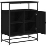  Komoda Crna Hrast 69x35x80 cm Konstruirano drvo i Čelik | shoptok.hr