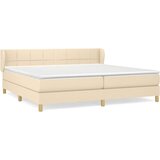 Box spring postelja z vzmetnico krem 200x200 cm blago, (20895099) | Shoptok.si