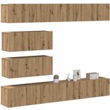 Furnova TV omara 6-delna stenski artisan hrast inženirski les, (22012269) | Shoptok.si