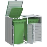 vidaXL spremište za 2 kanta za otpad sivo 144x81x113 cm čelično | shoptok.hr