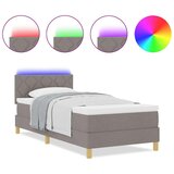vidaXL Postelja s škripcem z ležiščem & LED Taupe 100x200 cm Tkanina, (22083655) | Shoptok.si