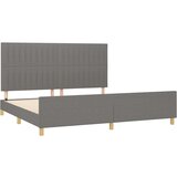  Okvir za krevet s uzglavljem tamnosivi 200 x 200 cm od tkanine | shoptok.hr