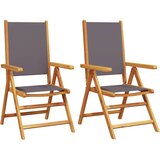  Vrtne stolice 2 kom antracit od masivnog drva bagrema i tkanine | shoptok.hr