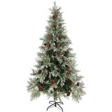  Osvijetljeno božićno drvce i šiške zeleno-bijelo 225 cm PVC/PE | Eponuda.ba