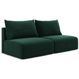 Makamii Temno zelena žametna raztegljiva/s prostorom za shranjevanje sedežna garnitura 216 cm Kalena – | Shoptok.si