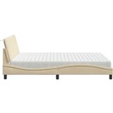 vidaXL Krevet s madracem krem 160x200 cm od tkanine | shoptok.hr