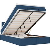  Otomanski okvir kreveta s madraca plavi 120x190 cm od tkanine | shoptok.hr