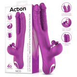 Action Nico Vibrator with Clit Hitting Ball & Alternating Dildos Purple | Shoptok.si