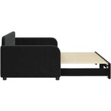 vidaXL Izvlečna dnevna postelja črna 90x200 cm žamet | Shoptok.si