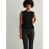 Reserved - Bluza s čipkom - crno | shoptok.hr