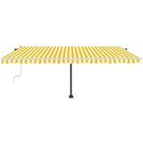  Tenda na ručno uvlačenje s LED svjetlom 500x300 cm žuto-bijela | shoptok.hr
