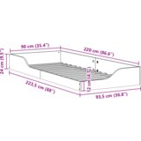  Krevet s daskama Voštano smeđa 90 x 220 cm Čvrsta borova drva | shoptok.hr