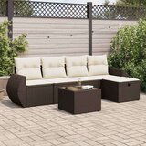 vidaXL 6-dijelni set vrtnih sofa od poliratana s jastucima smeđi | shoptok.hr