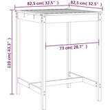  Vrtni stol boja meda 82,5 x 82,5 x 110 cm od masivne borovine | shoptok.hr