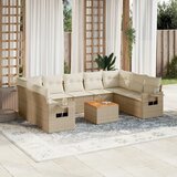 vidaXL 10-dijelni set vrtnih sofa s jastucima bež od poliratana | shoptok.hr