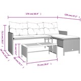  Vrtna sofa L-oblika sa stolom i jastucima bež od poliratana | shoptok.hr