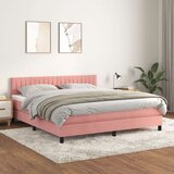  Box spring postelja z vzmetnico roza 160x200 cm žamet Cene