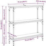 vidaXL Konzolni stol s policom hrast artisan 75 x 22.5 x 75 cm | shoptok.hr