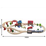 Kinder Home Dečiji drveni voz 88 delova, lokomotiva sa baterijom, 3+ | Eponuda.com