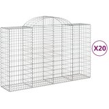  Lučne gabionske košare 20kom 200x50x120/140cm pocinčano željezo | shoptok.hr