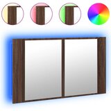  LED kupaonski ormarić s ogledalom boja hrasta 80x12x45 akrilni | shoptok.hr