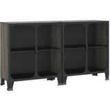 Furnova Omara 2 kosa siva 72x36x82 cm kovina in MDF, (21956111) | Shoptok.si