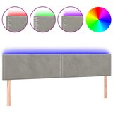 Maison Chic led posteljno vzglavje - vzglavna omarica - nočna omarica svetlo sivo 200x5x78/88 cm žamet, (21711601) Cene