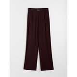 Sinsay Wide leg hlače s naborima i dekorativnim remenom | shoptok.hr